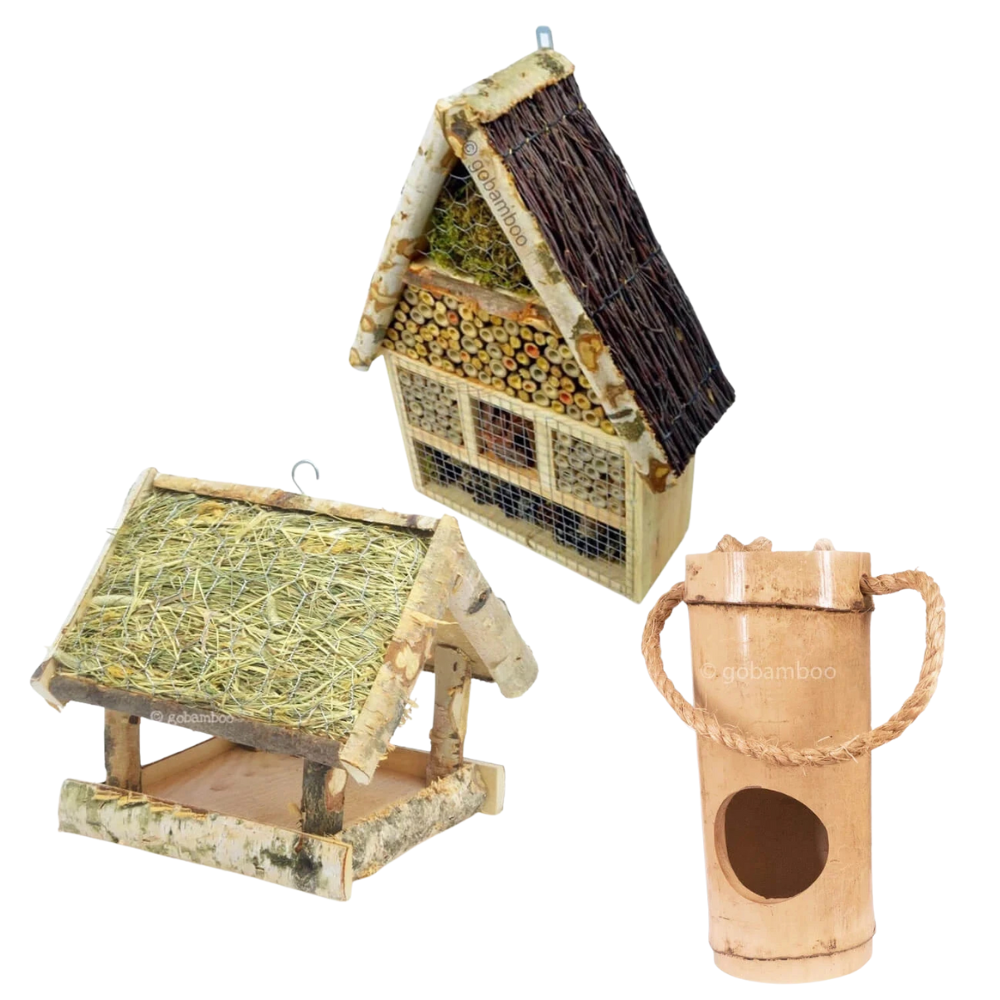Vogelhäuschen und Insektenhotels